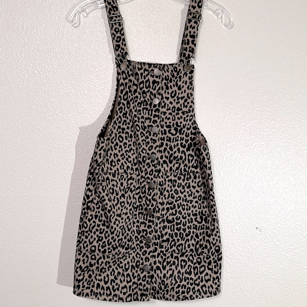 Girls  XS Overalls skirt with Cheetah Print